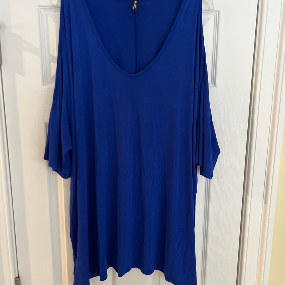 Women's Size 4X ALLEGRACE Elegant Sapphire Blue Women's Tunic GUC